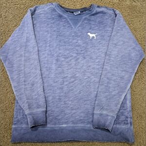 PINK Victoria's Secret Dog Logo Burnout Pullover Crewneck Sweatshirt